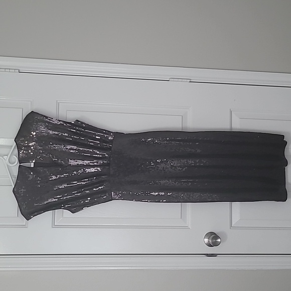 Express Formal Sequin Dress Chocolate Brown Size XS Midi length - Picture 2 of 11